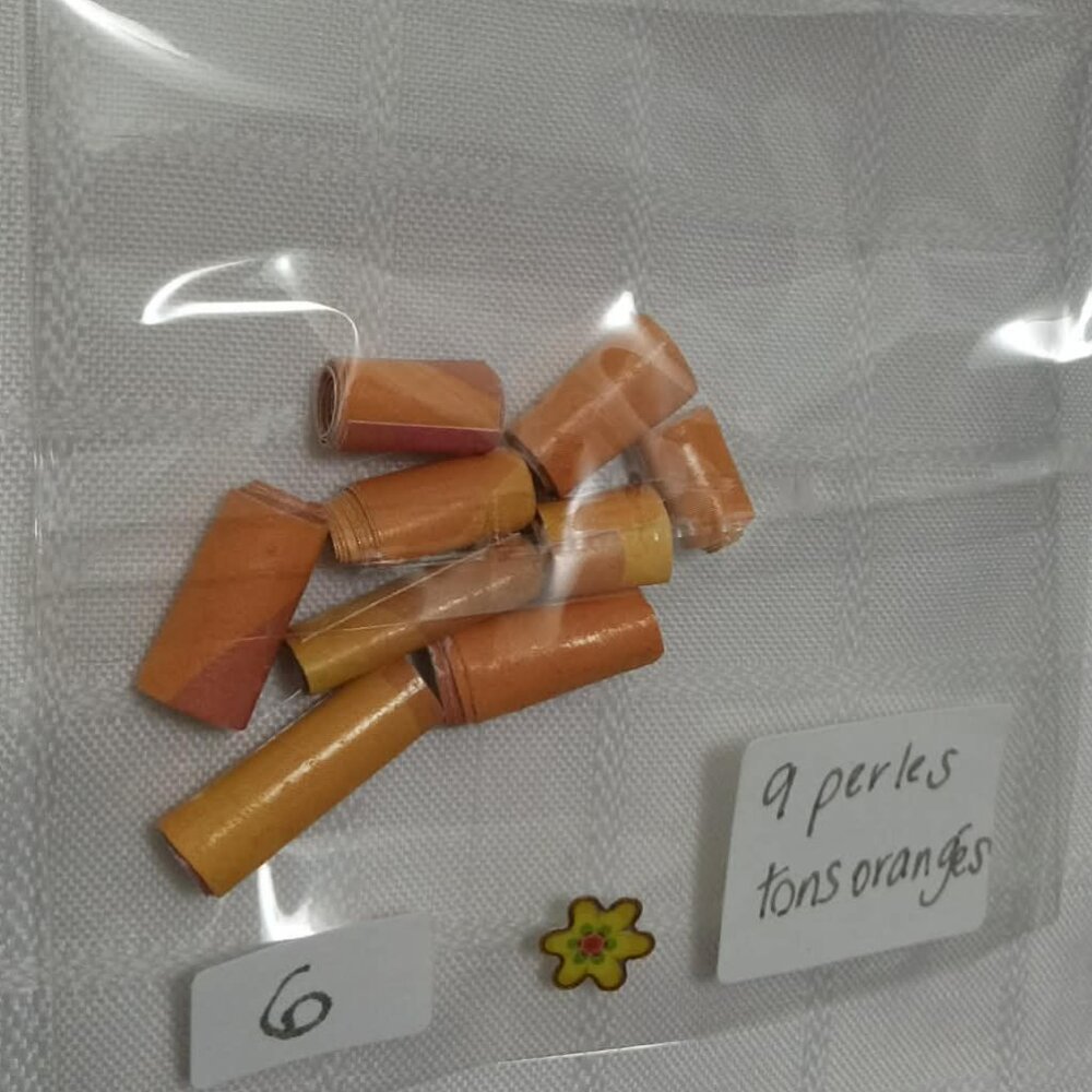 One-of-a-kind handmade/hand rolled paper beads/jewelry making/craft supplies/DIY